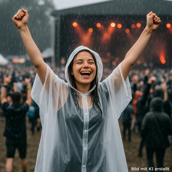Regenponcho, Mantel mit Knopfleiste